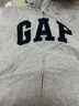 GAP男女裝春季款字母logo拉鏈連帽衛衣寬松外套美版868454 灰色 XL 美碼 XXL亞洲碼185/108A 曬單實(shí)拍圖