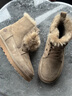 楓葉（leaveland）高幫雪地靴冬季英倫風(fēng)皮毛一體大棉靴加絨加厚戶(hù)外抗寒羊毛棉鞋 男女同款-卡其色（皮鞋碼） 41 曬單實(shí)拍圖