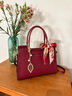 viney品牌牛皮斜挎包包女包紅色新娘婚包生日新年禮物送女友老婆 【酒紅色】高檔實(shí)用媽媽包中年 大容量通勤時(shí)尚輕奢單肩手提包 曬單實(shí)拍圖