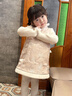英氏（YEEHOO）女童連衣裙背心裙冬季保暖夾棉新年拜年短裙女孩女寶寶新款 茱萸淡粉 100 cm 曬單實(shí)拍圖