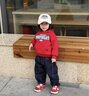 嘟嘟家兒童衛衣學(xué)院風(fēng)春款男童紅色長(cháng)袖春季女童連帽衣服寶寶童裝洋氣潮 卡蘭達紅 100 曬單實(shí)拍圖