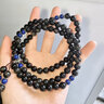 石玥珠寶精品8mm彩虹眼天然黑曜石手串銀配件青金石水晶手鏈男女士款禮物 曬單實(shí)拍圖