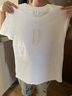 MZWZ純棉t恤男 圓領(lǐng)長(cháng)袖t恤男打底衫半袖情侶加厚德絨上衣t恤衫 白色（短袖） L （110-125斤） 曬單實(shí)拍圖