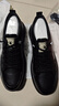 蜘蛛王板鞋男牛皮免系帶透氣休閑鞋印花小白鞋男 黑色 43  曬單實(shí)拍圖