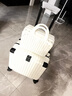 商務(wù)出差密碼箱輕便小型登機箱男女學(xué)生時(shí)尚旅行箱多功能拉桿箱子 017 谷物白【子母箱】 18英寸 送貼紙【約41*39*22cm】 曬單實(shí)拍圖