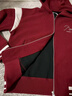 BJHG不計后果假兩件衛衣男款春季潮牌美式休閑撞色情侶連帽外套上衣女 酒紅色 XL 曬單實(shí)拍圖