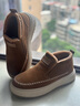 楓葉（leaveland）中幫雪地靴男冬季東北戶(hù)外抗寒一腳蹬棉鞋男加絨保暖皮毛一體棉靴 棕色（皮鞋碼） 41 曬單實(shí)拍圖