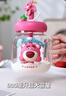 迪士尼玻璃杯吸管水杯夏季女士茶水分離泡茶高硼硅咖啡杯子 900mL草莓熊 曬單實(shí)拍圖