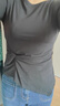 UR2026春季新款女裝簡(jiǎn)約氣質(zhì)不規則扭結長(cháng)袖T恤UWM450213 深灰花灰 S 曬單實(shí)拍圖