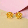 謝瑞麟（TSL）新年禮物黃金耳釘磨砂臘梅花黃金耳釘女款YM036 約1.5克 曬單實(shí)拍圖