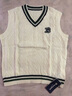 納維凱爾（Navigare）男童馬甲秋季兒童馬甲男童背心毛衣中大童針織衫撞色麻花米白160 曬單實(shí)拍圖