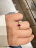 伊芭天然鴿血紅寶石戒指鑲鉆18K金彩寶戒指送女朋友生日禮物圣誕禮物 0.75克拉 現貨 手寸9-21號玫瑰金色 曬單實(shí)拍圖