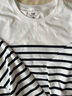 歐莎（OSA）知性通勤條紋長(cháng)袖T恤女2025秋新款法式寬松顯瘦內搭打底衫上衣 黑白條 XS 曬單實(shí)拍圖