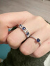 SIRCONSTANCE銀戒指女小眾設計開(kāi)口復古情侶對戒自律素圈尾戒925銀藍寶石戒指  04#s925銀藍寶戒指 曬單實(shí)拍圖