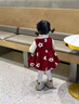 G.duck小黃鴨女童連衣裙秋冬季新款兒童毛衣背心裙套裝女寶寶加厚裙子 紅 90 cm 碼建議身高85-95cm 曬單實(shí)拍圖