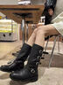 SGJ英國奢侈品牌長(cháng)筒靴女新款高級感騎士靴小個(gè)子英倫風(fēng)中跟中筒長(cháng)靴 黑色單里【精美l禮盒】 38 曬單實(shí)拍圖