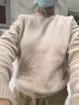 京東京造羊毛衫針織衫女一字領(lǐng)羊絨毛衣秋冬新款 杏色 XL 曬單實(shí)拍圖