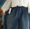 SNIDEL2025秋冬新品時(shí)尚百搭高腰直筒闊腿褲復古牛仔褲SWFP255305 深藍 M 曬單實(shí)拍圖