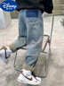 迪士尼（Disney）男童加絨牛仔褲2024秋冬新款兒童褲子男孩中大童休閑長(cháng)褲寬松 藍色(加絨款) 130 建議身高115-125 曬單實(shí)拍圖