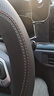 DEYAN汽車(chē)方向盤(pán)套四季通用夏季透氣防滑吸汗超薄款真皮車(chē)用把套內飾品 大眾朗逸帕薩特速騰邁騰途觀(guān)探岳 超薄【D形】雙色線(xiàn)（帶車(chē)標） 曬單實(shí)拍圖