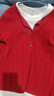 優(yōu)衣庫女裝紐花圓領(lǐng)針織開(kāi)衫/毛衣外套空調衫通勤秋冬新款481477 16 紅色 XL 曬單實(shí)拍圖
