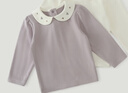 巴厘小豬女童T恤春秋長(cháng)袖打底衫寶寶娃娃領(lǐng)休閑衣服幼兒冬季保暖兒童上衣 落霞紫 80 曬單實(shí)拍圖