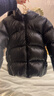 高梵兒童羽絨服黑金5.0鵝絨服官方男女童寶寶短款面包服保暖羽絨外套 小熊耳朵-YT黑色 120 （飛天鵝絨） 曬單實(shí)拍圖