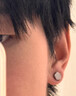 蔓笙999純銀養耳洞幾何耳釘男潮流個(gè)性痞帥黑色耳環(huán)小眾耳骨釘耳飾品 999銀黑色幾何耳釘【單只價(jià)】 曬單實(shí)拍圖