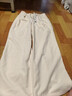 TUNTUN吞吞【糯糯褲】白色褲子女秋冬軟糯顯瘦藏肉壓褶休閑白色闊腿褲 簡(jiǎn)約白現貨【店鋪爆款】 不含腰帶 M 曬單實(shí)拍圖