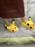 樸西冬季保暖可愛(ài)皮卡丘棉拖鞋柔軟珊瑚絨成人款家用厚底防滑底紋棉拖 皮卡丘黃 38-39 曬單實(shí)拍圖