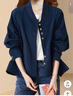 迪菲麗格復古藏藍色休閑西裝外套女2025新款春季設計感小個(gè)子上衣 圖片色 L 曬單實(shí)拍圖