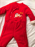 湯尼倍兒嬰兒套裝冬過(guò)年拜年服馬年寶寶加厚外出紅色新年喜慶棉服 新年紅 /吉祥如意 80 cm 曬單實(shí)拍圖