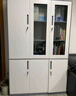 洛克菲勒 辦公室文件柜鐵皮柜資料檔案柜玻璃儲物柜財務(wù)憑證柜帶鎖矮柜子 灰套白*六門(mén)書(shū)柜左 0.8mm 曬單實(shí)拍圖