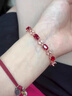初享（CHUXIANG）輕奢氣質(zhì)紅寶石靈馬手鏈2026新年時(shí)尚疊戴手鐲感本命年手飾 紅寶石手鏈(GB1269)  A24-207 曬單實(shí)拍圖