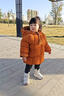 G.duck兒童羽絨服冬季男童外套白鴨絨保暖小精靈女寶寶面包服 南瓜色 正碼正拍 110 cm 充絨量 曬單實(shí)拍圖