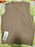 羅蒙羊毛馬甲背心男秋冬純色套頭V領(lǐng)針織衫無(wú)袖毛衣男裝RMI5卡其XL 曬單實(shí)拍圖