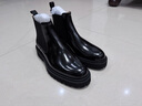 THOM WILLS&SKARO聯(lián)名男士切爾西靴正裝馬丁靴真皮男款增高黑色 黑色亮皮E1591 43 /8.5碼 曬單實(shí)拍圖