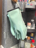 食品液態(tài)硅膠隔熱手套廚房烤箱微波爐家用耐高溫加厚烘焙防燙 33CM*薄荷綠*薄款 8寸黑色包邊 均碼 曬單實(shí)拍圖