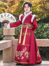 安妮優(yōu)兒（Anneyol）男童漢服秋冬少爺唐裝冬季男孩拜年服兒童古裝冬裝加厚 紅色 150 曬單實(shí)拍圖