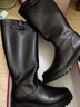 啄木鳥(niǎo)真皮女靴冬季平底棉靴防滑矮跟加絨羊毛長(cháng)筒靴子中筒靴馬靴女棉鞋 黑色（加厚羊毛里） 37 曬單實(shí)拍圖