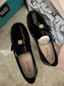 15MINS厚底樂(lè )福鞋女山茶花英倫風(fēng)黑色小皮鞋百搭套腳粗跟單鞋 黑色 39  曬單實(shí)拍圖