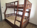 御巢盛2026新款全實(shí)木上下床二層床多功能高低床兩層成人現代家用上下床 衣柜+四件套+床墊+抽屜+書(shū)架安裝 上寬100下寬120 曬單實(shí)拍圖