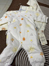 童泰新生嬰兒衣服連體衣秋冬加厚夾棉初生寶寶蝴蝶衣爬服 黃色 59cm 曬單實(shí)拍圖