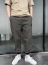 薩拉維夫（SLLAVIF）美式潮牌休閑褲男寬松大碼束腳褲春季2025新款潮流撞色拼接工裝褲 黑色 S 適合90-115斤 曬單實(shí)拍圖