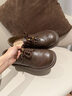 卓詩(shī)尼英倫風(fēng)小皮鞋女2026春季新款串珠厚底深口單鞋女布洛克棕色樂(lè )福鞋 棕色【4CM舒適跟高】 37 曬單實(shí)拍圖
