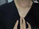 DAVA奧特萊斯清倉特價(jià)18K金鑲鉆貓眼石蝴蝶項鏈頸鏈高級鎖骨鏈女配飾 32鑲鉆貓眼石雙蝴蝶項鏈(金色) 曬單實(shí)拍圖