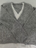絲柏舍含綿羊毛V領(lǐng)拼接針織衫女2025秋裝新款韓版寬松長(cháng)袖上衣 曬單實(shí)拍圖
