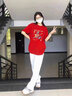 一寸相思紅色純棉短袖t恤女2026馬年本命年衣服寬松顯瘦圓領(lǐng)半袖新年上衣 紅色-2026馬 XL (125-145) 曬單實(shí)拍圖