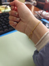YISEILA/伊莎維拉18K金手鏈女貓眼K金彩金玫瑰金手鏈手鐲黃金手飾 18k黃金十貓眼手鏈約2.1-2.3克 曬單實(shí)拍圖