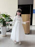 小咔衣濃女童禮服公主裙主持人蓬蓬紗花童婚紗小女孩鋼琴演奏演出服秋冬季 白色長(cháng)袖長(cháng)款 130 曬單實(shí)拍圖